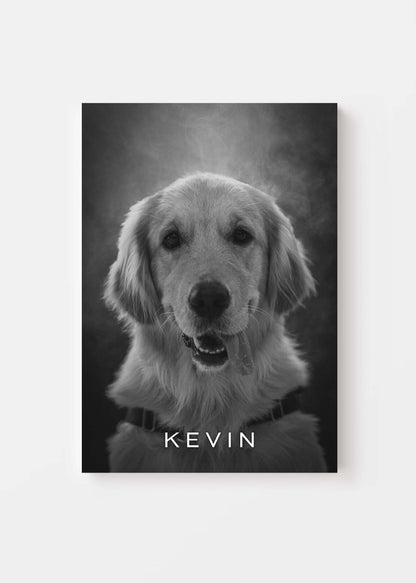 dog memorial black and white pet art canvas