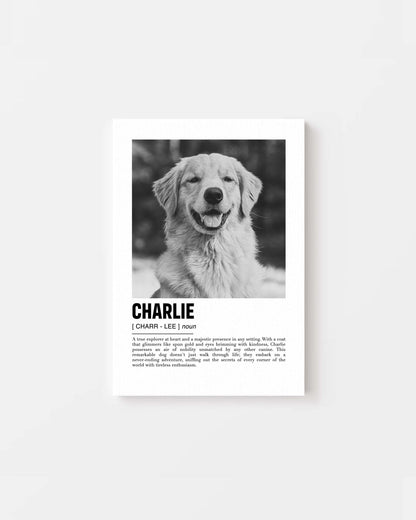 golden retriever dog photo printed onto canvas to make the perfect pet portrait gift idea for dog mom and dog dad pet parents made by vogue paws pet art on demand