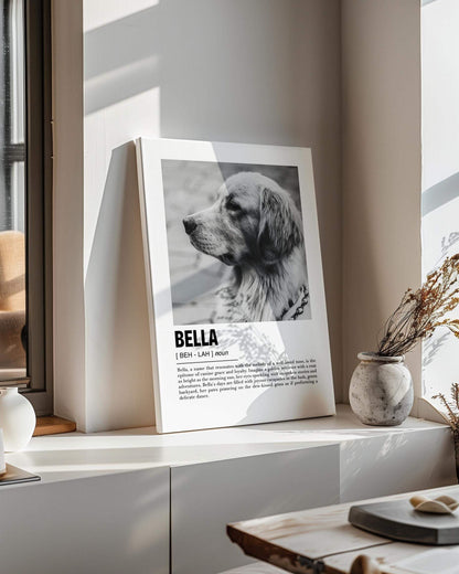golden retriever custom pet portrait gift on canvas with black floating frame gift idea for dog mom and dog dad and pet parents