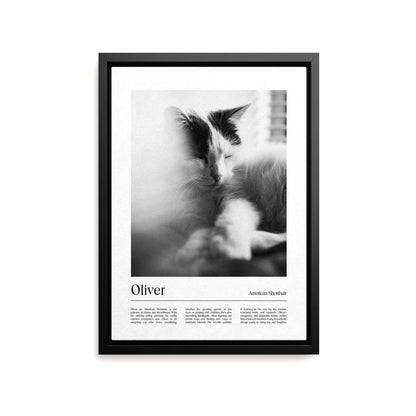 Personalized cat memorial portrait on canvas with custom details, featuring a custom photo of a beloved feline. Ideal for custom pet portraits or cat memorial gift ideas, this artwork serves as a beautiful cat memorial gift or personal pet art for the home. Perfect for custom pet canvas, personalized pet portrait art, cat memorial gifts and custom cat artwork.