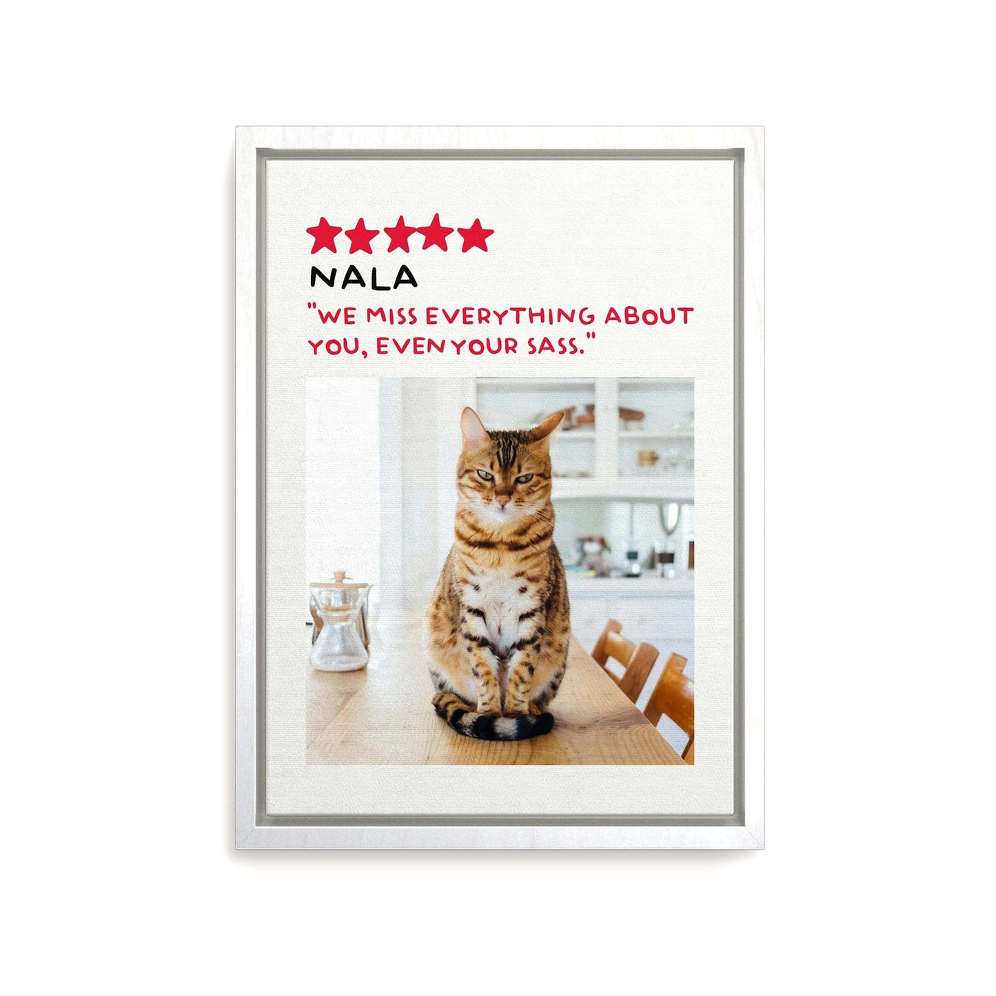 Personalized cat portrait on canvas with custom details, featuring a custom photo of a beloved feline. Ideal for custom pet portraits, this artwork serves as a beautiful cat memorial gift or personal pet art for the home. Perfect for custom pet canvas, personalized pet portrait art, and custom cat artwork.