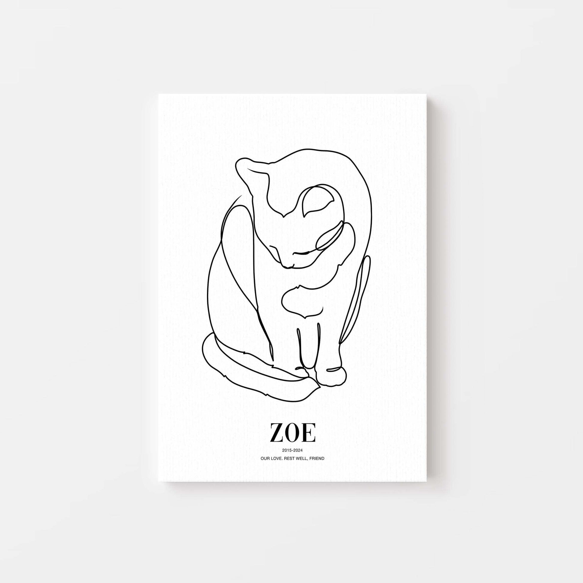 cat memorial gift pet art