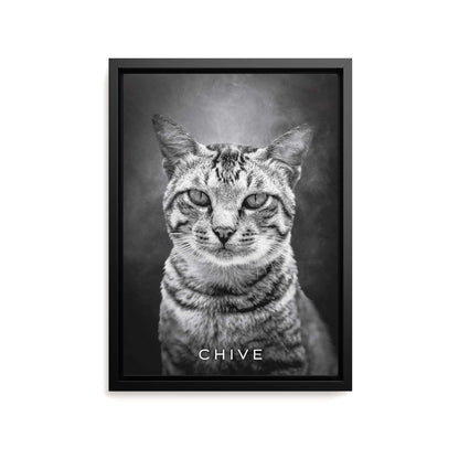 black and white personalized cat memorial gift canvas print