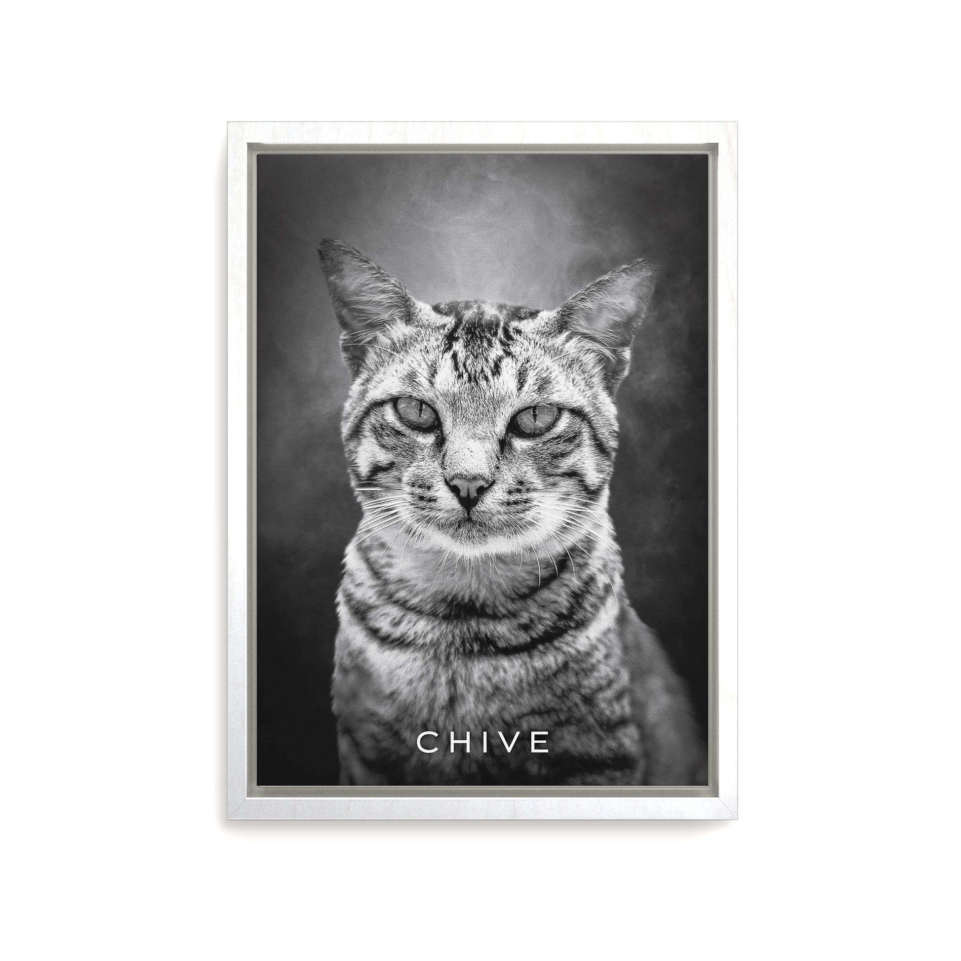 Personalized cat portrait on canvas with custom details, featuring a custom photo of a beloved feline. Ideal for custom pet portraits, this artwork serves as a beautiful cat memorial gift or personal pet art for the home. Perfect for custom pet canvas, personalized pet portrait art, and custom cat artwork.