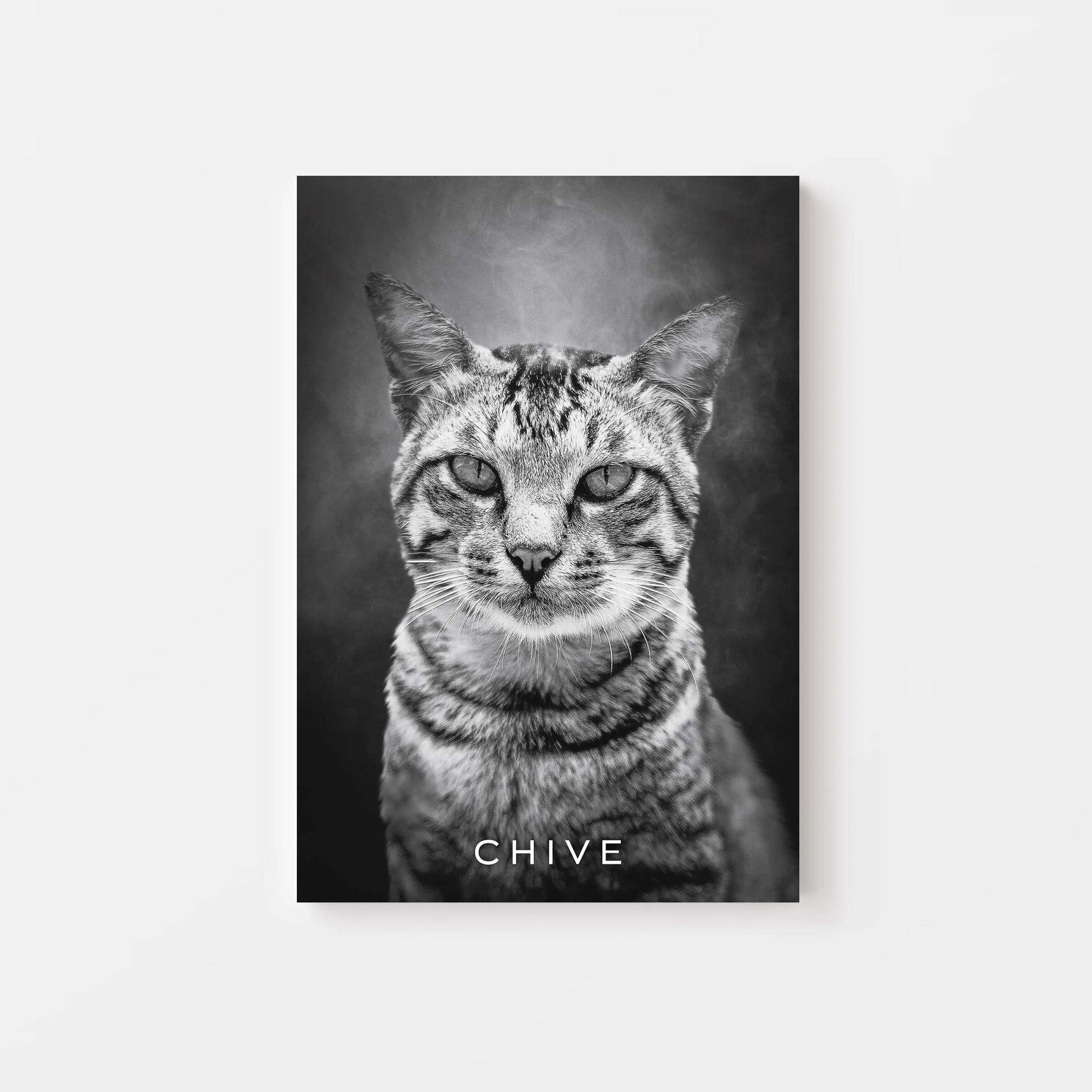 black and white personalized cat memorial gift canvas print