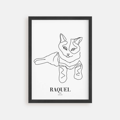 cat memorial line drawn gift