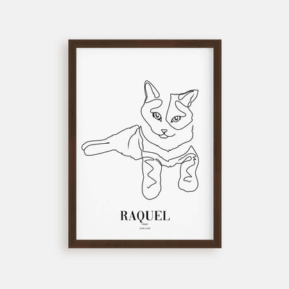cat memorial line drawn gift