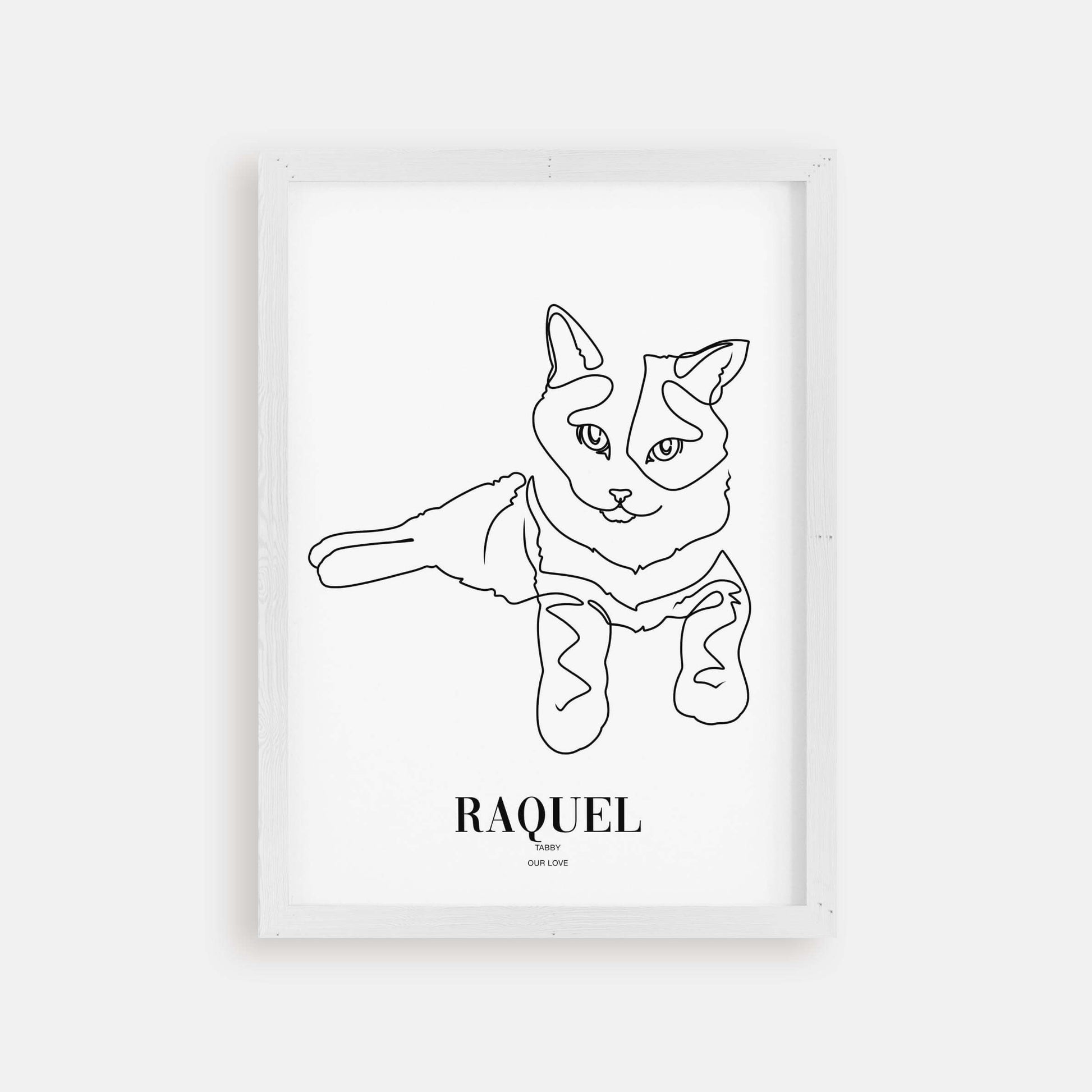 cat memorial line drawn gift