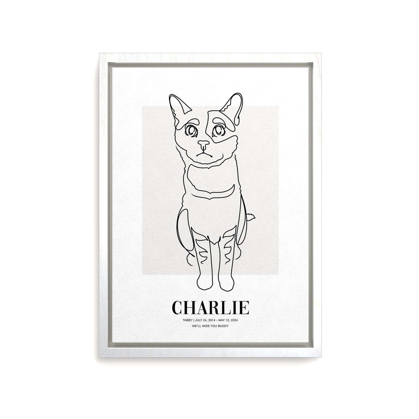 cat memorial line drawn pet art