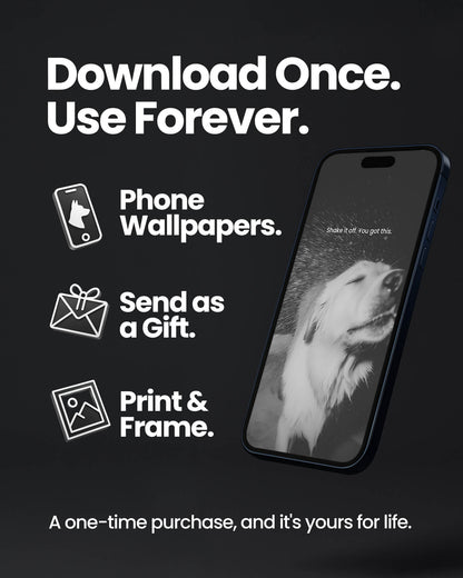 dog, dog art, dog mom, dog dad, gift for dog mom, gift for dog dad, golden retriever, golden retriever art, black and white art, dog wall art, inspirational dog quote, meaningful dog gift, pet lover gift, muddy dog, smiling dog, dog photography print, motivational dog poster, dog decor, dog lover wall art