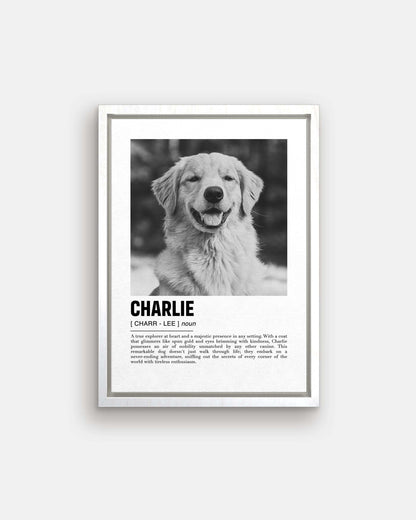 golden retriever dog photo printed onto white floating canvas to make the perfect pet portrait gift idea for dog mom and dog dad pet parents made by vogue paws pet art on demand