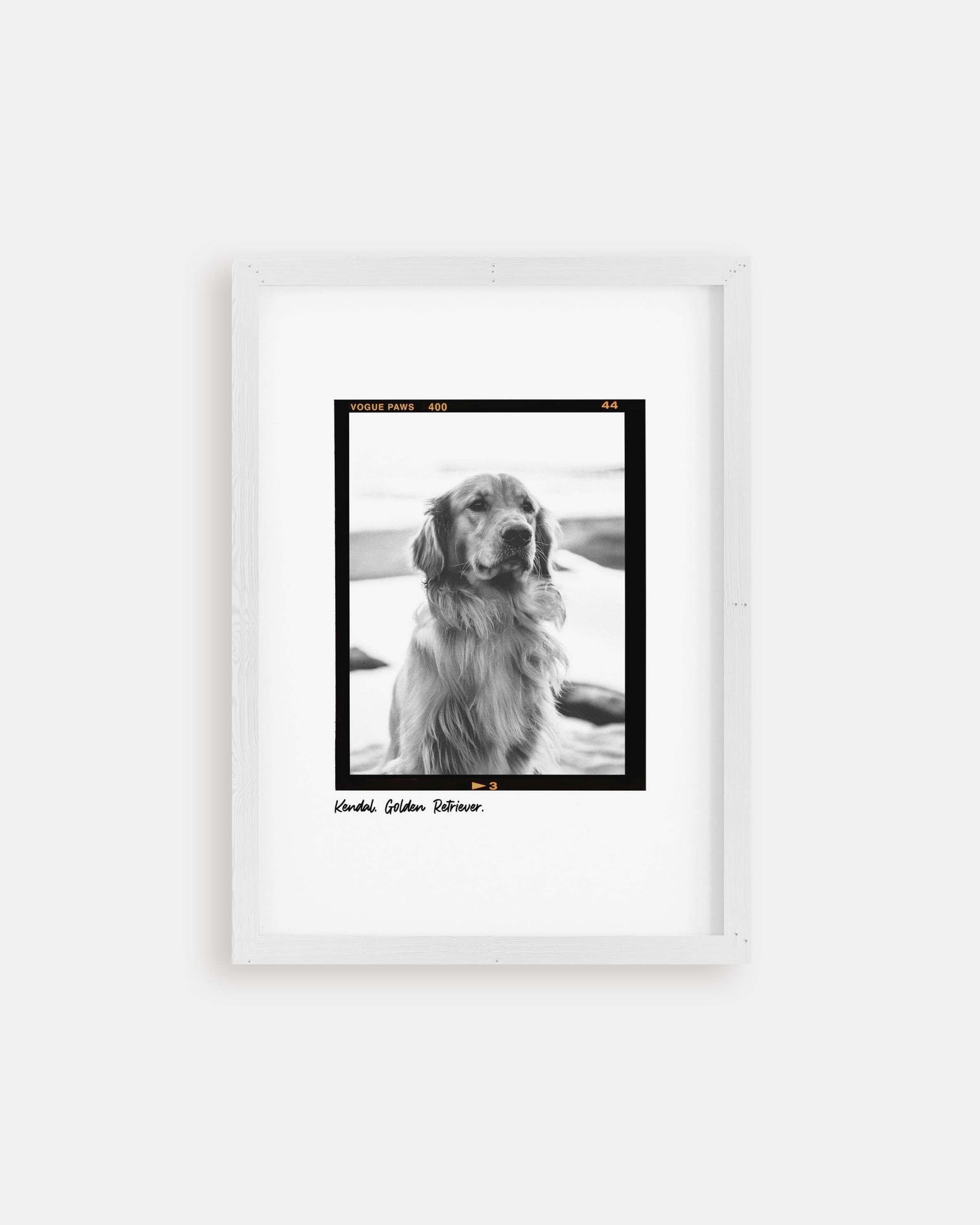 Black and white art dog photo custom fine art pet portrait in film negative vintage art style made by vogue paws creators of the best pet portrait art gifts for dog mom and dog dad pet parents and pet lovers or sympathy gift pet memorial ideas